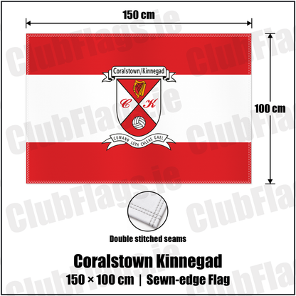 Coralstown Kinnegad 100cm x 150cm Flag (sewn on the edges) with the club crest and colours, Westmeath GAA - ClubFlags.ie