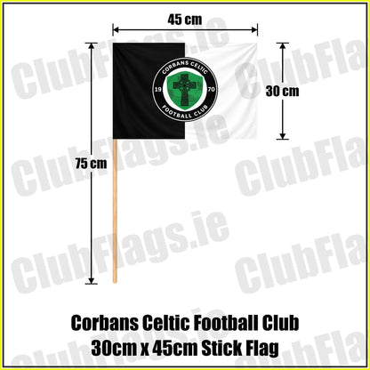 Corbans Celtic Football Club 30cm x 45cm Stick Flag - ClubFlags.ie