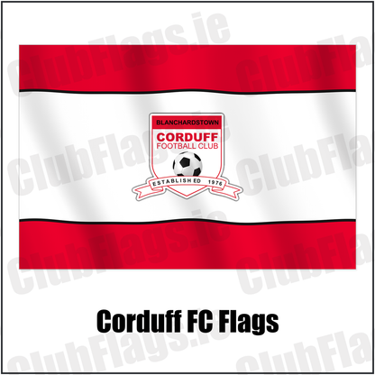 Corduff FC Flags with the club crest and colours, Dublin Football - ClubFlags.ie
