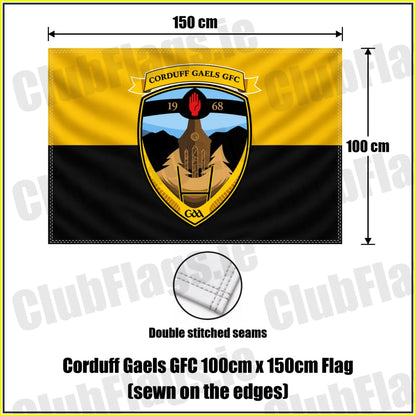 Corduff Gaels GFC 100cm x 150cm Flag (sewn on the edges) - ClubFlags.ie