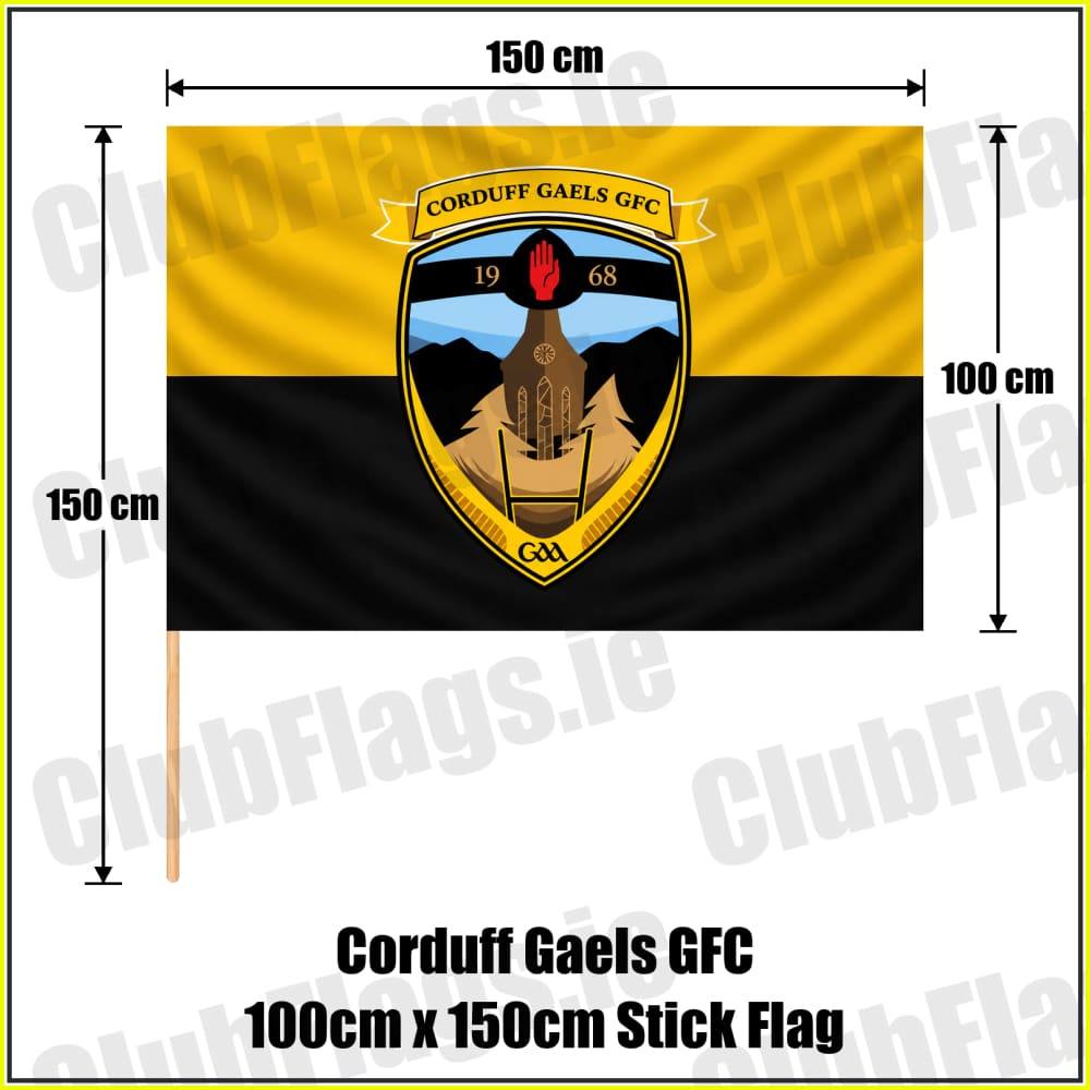 Corduff Gaels GFC 100cm x 150cm Stick Flag - ClubFlags.ie