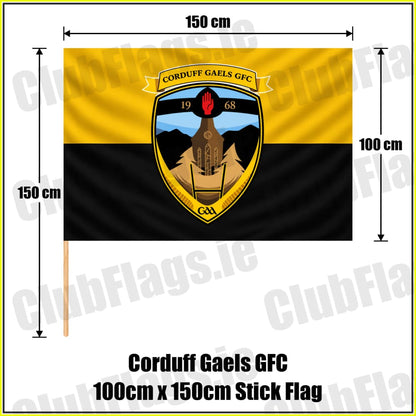 Corduff Gaels GFC 100cm x 150cm Stick Flag - ClubFlags.ie