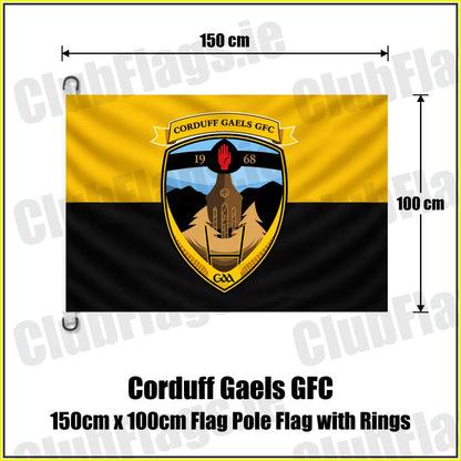 Corduff Gaels GFC 150cm x 100cm Flag Pole Flag with Rings - ClubFlags.ie