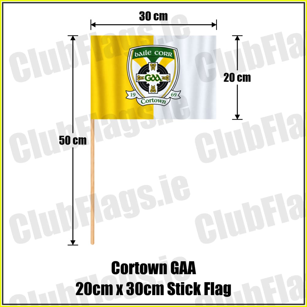Cortown GAA 20cm x 30cm Stick Flag - ClubFlags.ie