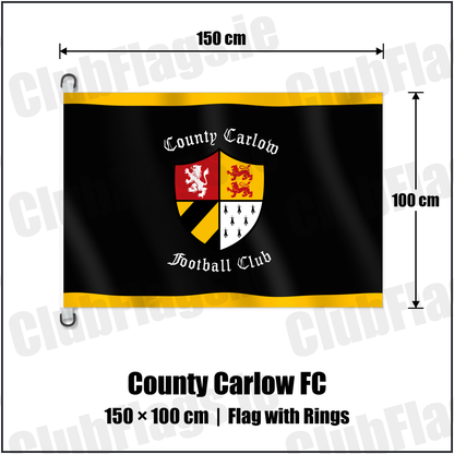 County Carlow FC 150cm x 100cm Flag Pole Flag with Rings with the club crest and colours, Carlow Rugby - ClubFlags.ie