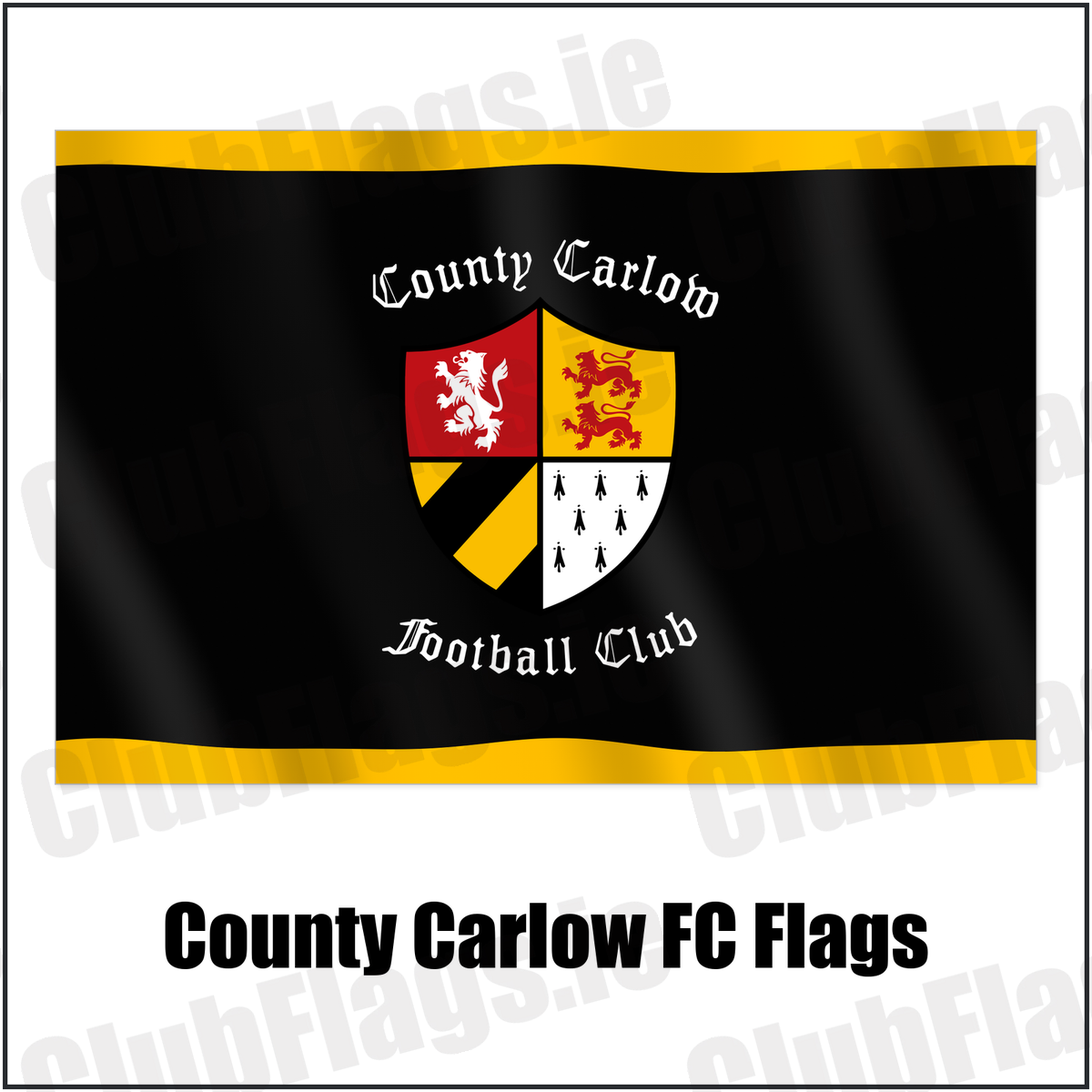 County Carlow FC Flags with the club crest and colours, Carlow Rugby - ClubFlags.ie