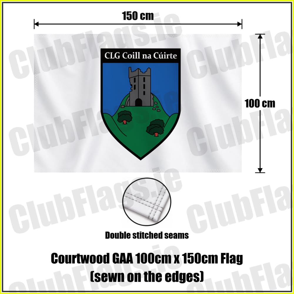 Courtwood GAA 100cm x 150cm Flag (sewn on the edges) - ClubFlags.ie