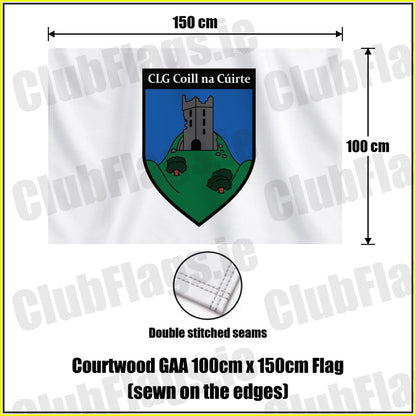 Courtwood GAA 100cm x 150cm Flag (sewn on the edges) - ClubFlags.ie