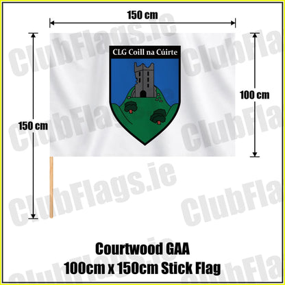 Courtwood GAA 100cm x 150cm Stick Flag - ClubFlags.ie