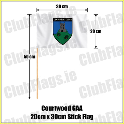 Courtwood GAA 20cm x 30cm Stick Flag - ClubFlags.ie