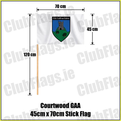 Courtwood GAA 45cm x 70cm Stick Flag - ClubFlags.ie