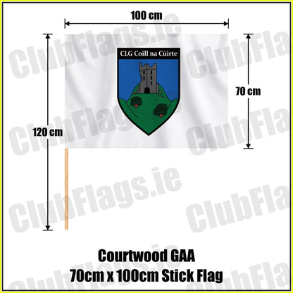 Courtwood GAA 70cm x 100cm Stick Flag - ClubFlags.ie