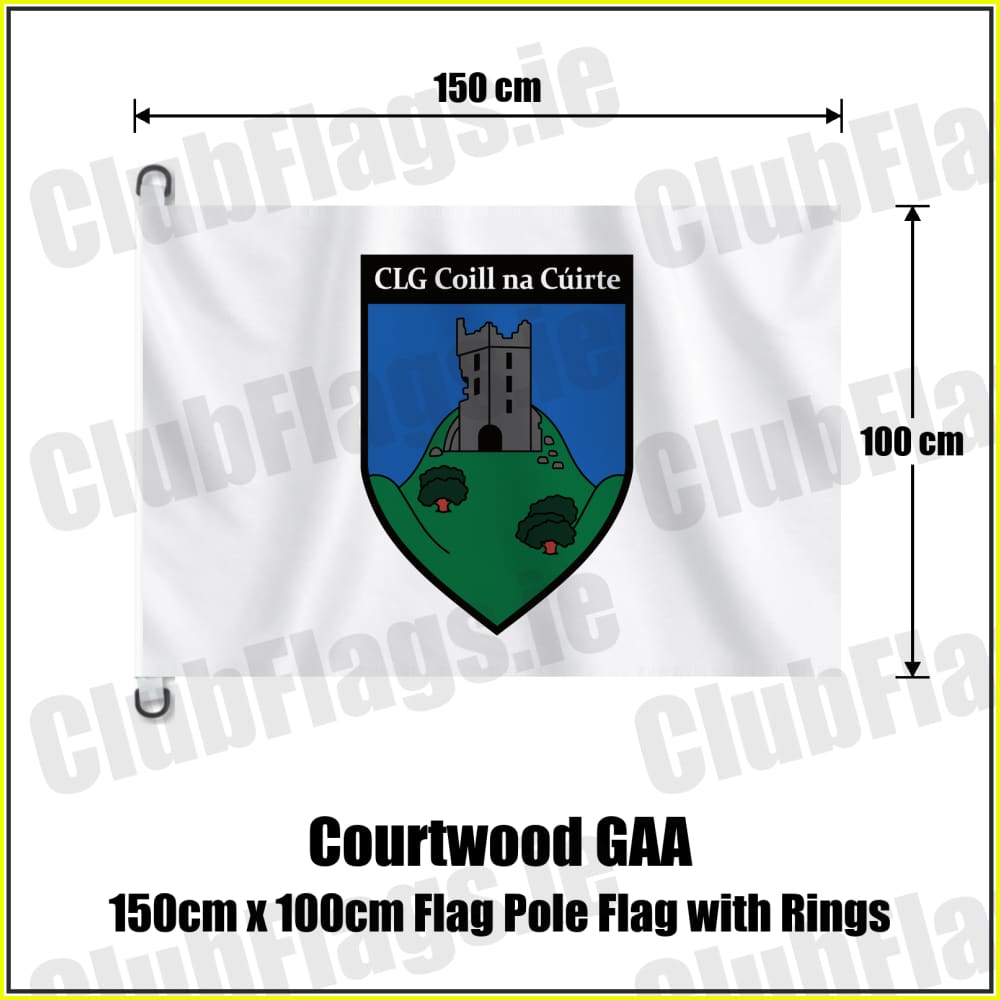 Courtwood GAA 150cm x 100cm Flag Pole Flag with Rings - ClubFlags.ie