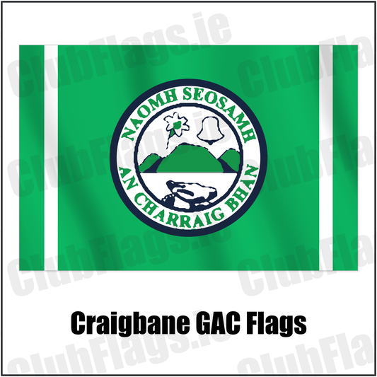 Craigbane GAC Flags with the club crest and colours, Derry GAA - ClubFlags.ie