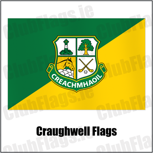 Craughwell Flags with the club crest and colours, Galway GAA - ClubFlags.ie