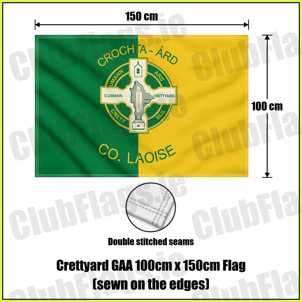 Crettyard GAA 100cm x 150cm Flag (sewn on the edges) - ClubFlags.ie