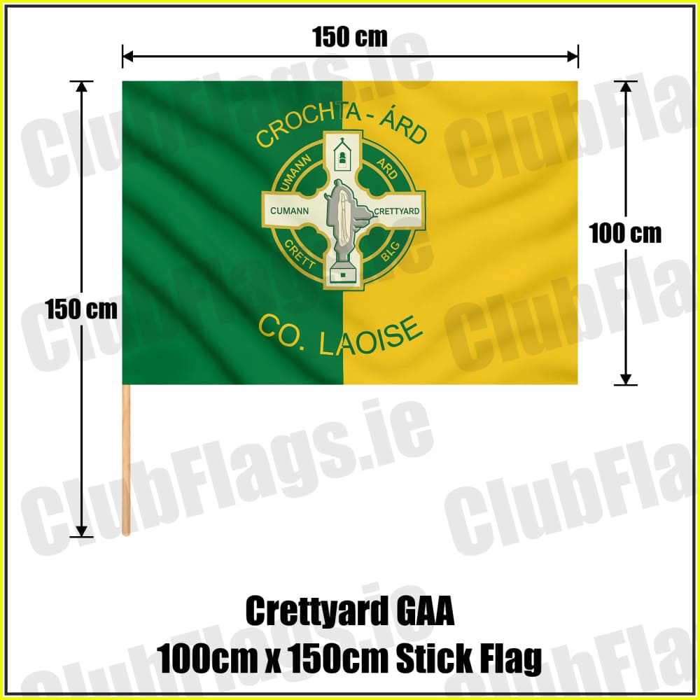 Crettyard GAA 100cm x 150cm Stick Flag - ClubFlags.ie