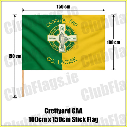 Crettyard GAA 100cm x 150cm Stick Flag - ClubFlags.ie