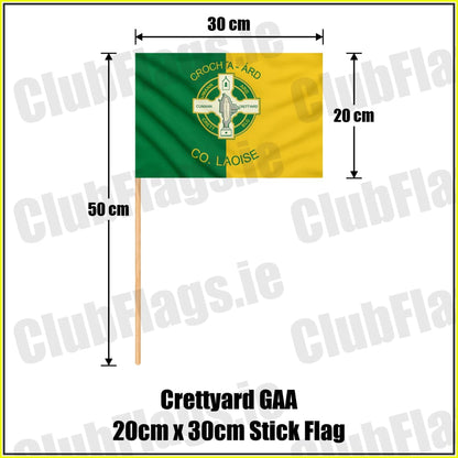 Crettyard GAA 20cm x 30cm Stick Flag - ClubFlags.ie