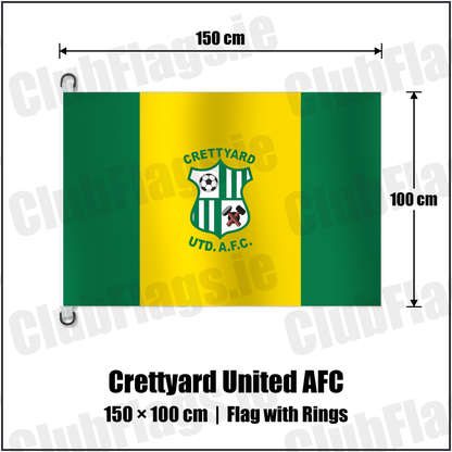 Crettyard United AFC 150cm x 100cm Flag Pole Flag with Rings with the club crest and colours, Carlow football - ClubFlags.ie