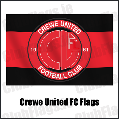 Crewe United FC Flags with the club crest and colours, Antrim Football - ClubFlags.ie
