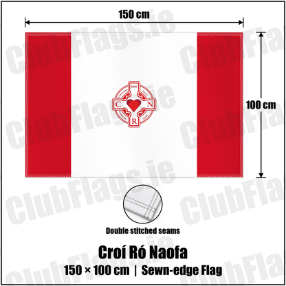 Croí Ró Naofa 100cm x 150cm Flag (sewn on the edges) with the club crest and colours, Dublin GAA - ClubFlags.ie
