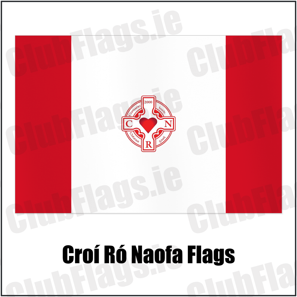 Croí Ró Naofa Flags with the club crest and colours, Dublin GAA - ClubFlags.ie