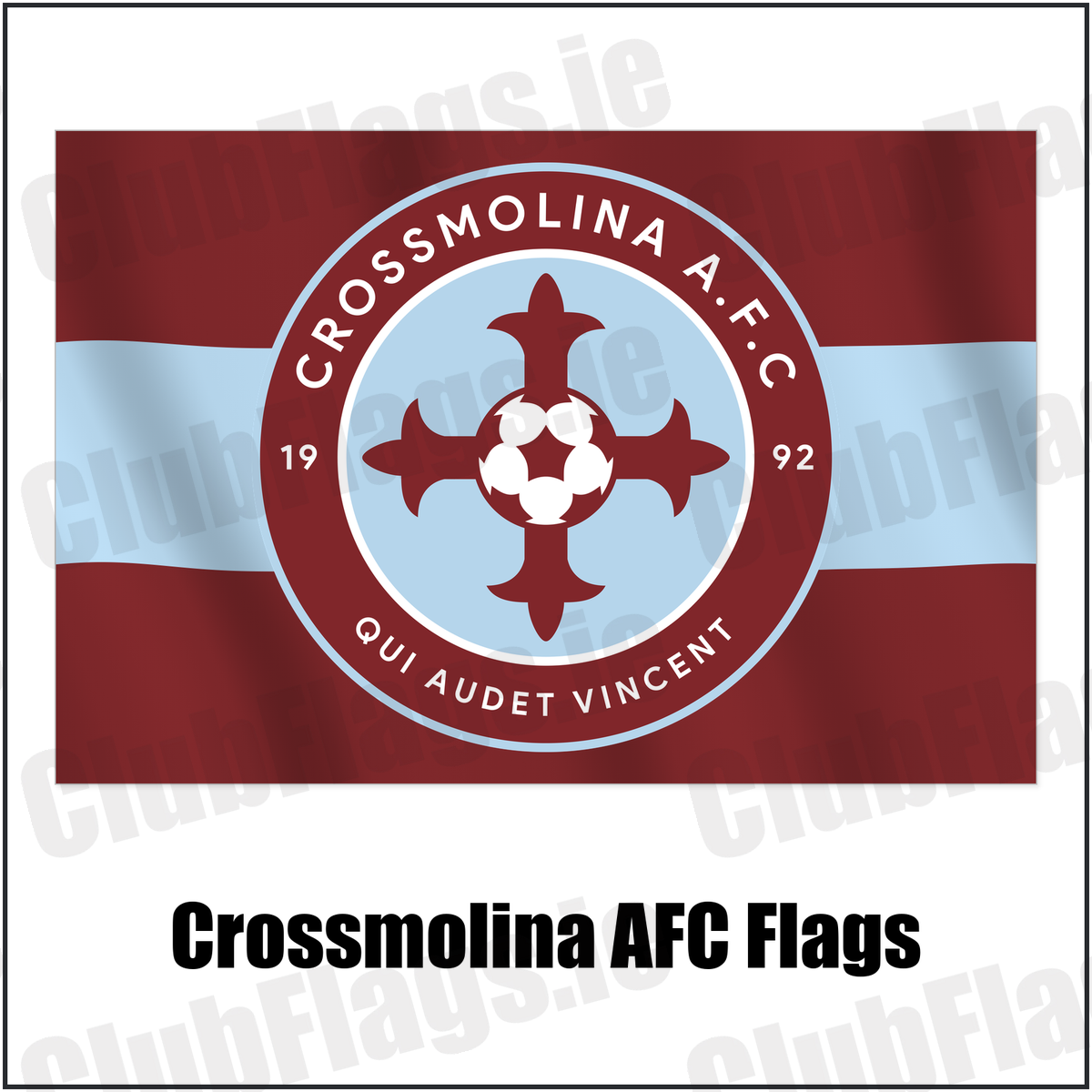 Crossmolina AFC Flags with the club crest and colours, Mayo Football - ClubFlags.ie