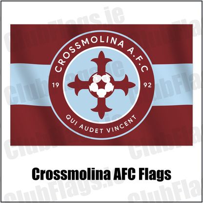 Crossmolina AFC Flags with the club crest and colours, Mayo Football - ClubFlags.ie