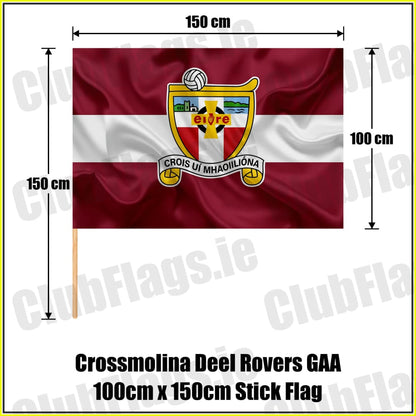 Crossmolina Deel Rovers GAA 100cm x 150cm Stick Flag - ClubFlags.ie