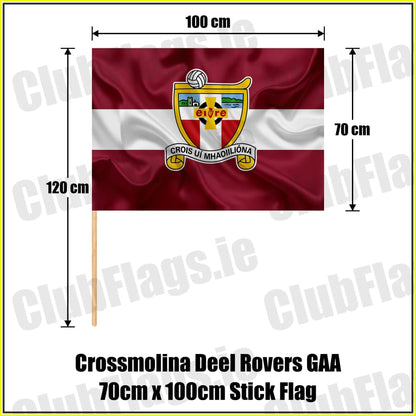 Crossmolina Deel Rovers GAA 70cm x 100cm Stick Flag - ClubFlags.ie