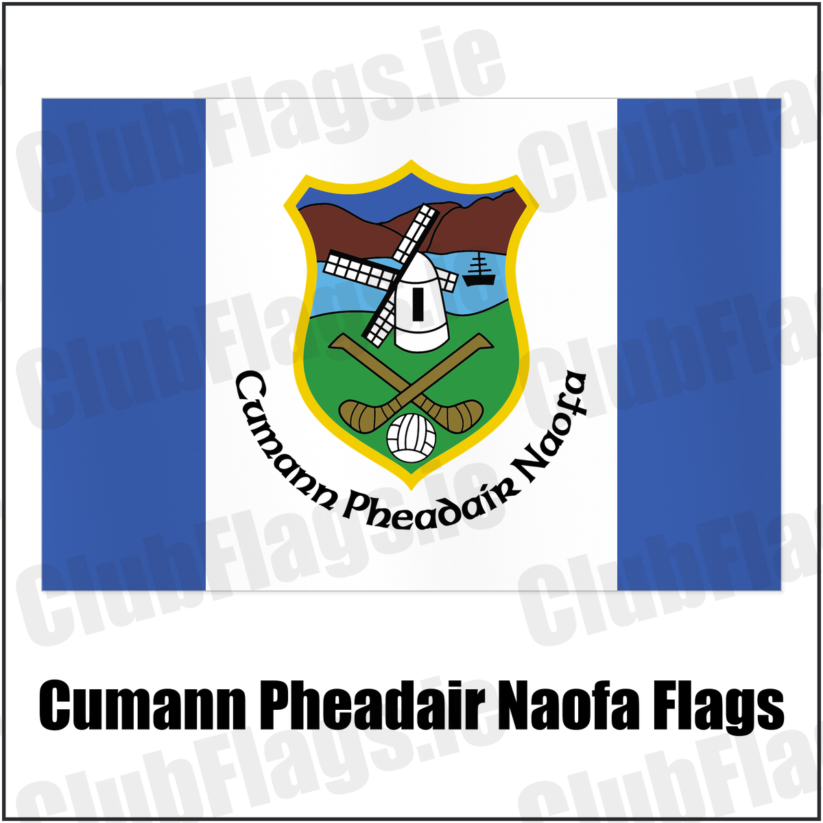 Cumann Pheadair Naofa Flags with the club crest and colours, Down GAA - ClubFlags.ie