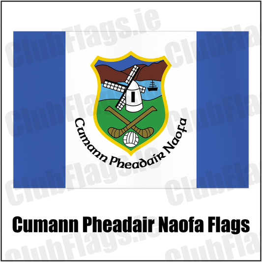 Cumann Pheadair Naofa Flags with the club crest and colours, Down GAA - ClubFlags.ie