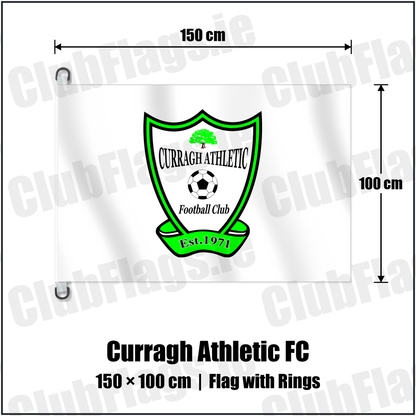 Curragh Athletic FC 150cm x 100cm Flag Pole Flag with Rings with the club crest and colours, Donegal Football - ClubFlags.ie