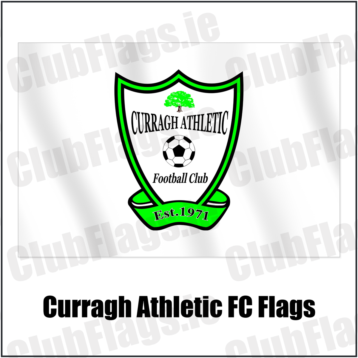 Curragh Athletic FC Flags with the club crest and colours, Donegal Football - ClubFlags.ie