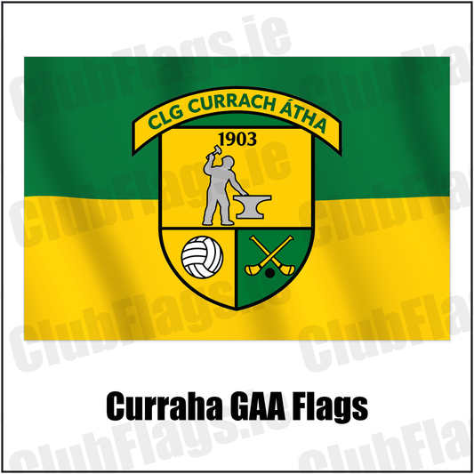 Curraha GAA Flags with the verified club crest and colours, Meath GAA - ClubFlags.ie