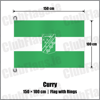 Curry 150cm x 100cm Flag Pole Flag with Rings with the club crest and colours, Sligo GAA - ClubFlags.ie