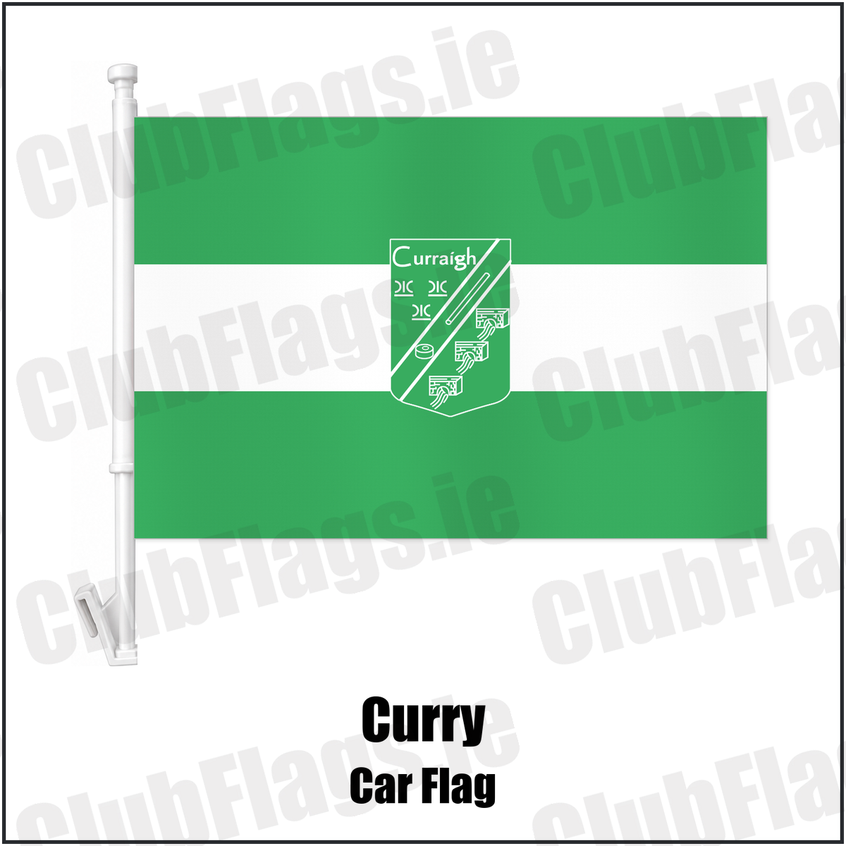 Curry Car Flag with the club crest and colours, Sligo GAA - ClubFlags.ie