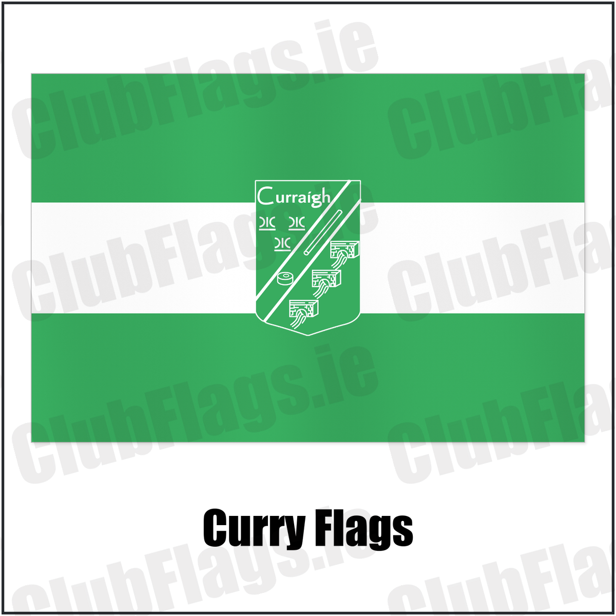 Curry Flags with the club crest and colours, Sligo GAA - ClubFlags.ie