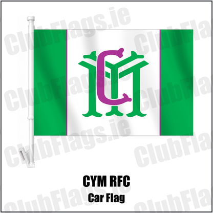 CYM RFC Car Flag with the club crest and colours, Dublin Rugby - ClubFlags.ie