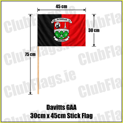 Davitts GAA 30cm x 45cm Stick Flag - ClubFlags.ie