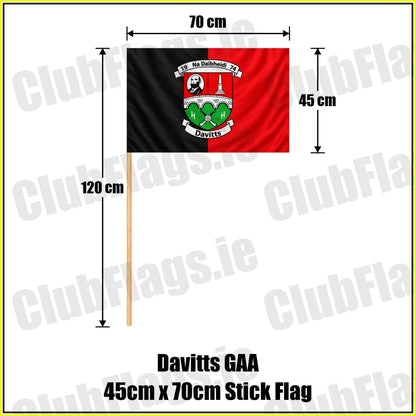 Davitts GAA 45cm x 70cm Stick Flag - ClubFlags.ie
