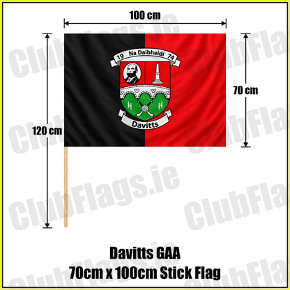 Davitts GAA 70cm x 100cm Stick Flag - ClubFlags.ie