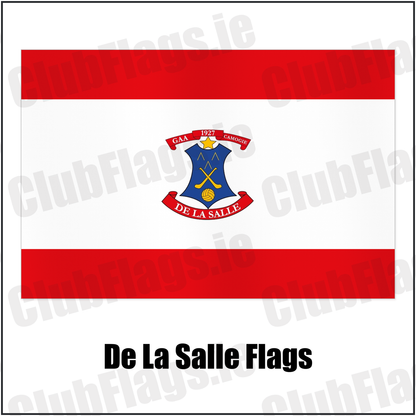 De La Salle Flags with the club crest and colours, Waterford GAA - ClubFlags.ie