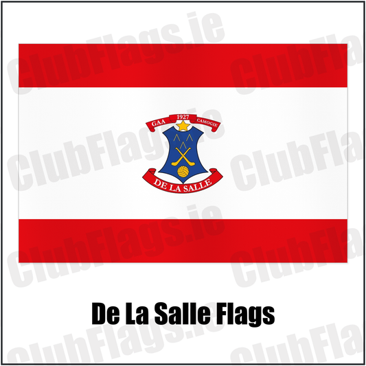 De La Salle Flags with the club crest and colours, Waterford GAA - ClubFlags.ie