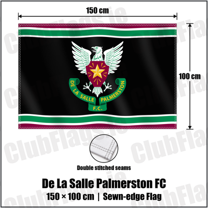 De La Salle Palmerston FC 100cm x 150cm Flag (sewn on the edges) with the club crest and colours, Dublin Rugby - ClubFlags.ie