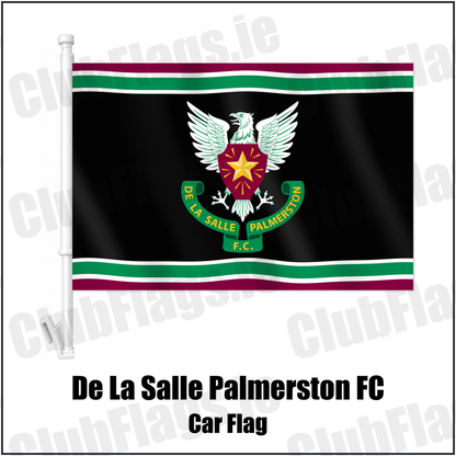 De La Salle Palmerston FC Car Flag with the club crest and colours, Dublin Rugby - ClubFlags.ie