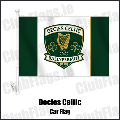 Decies Celtic Car Flag with the club crest and colours, Dublin Football - ClubFlags.ie