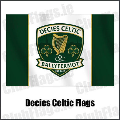 Decies Celtic Flags with the club crest and colours, Dublin Football - ClubFlags.ie
