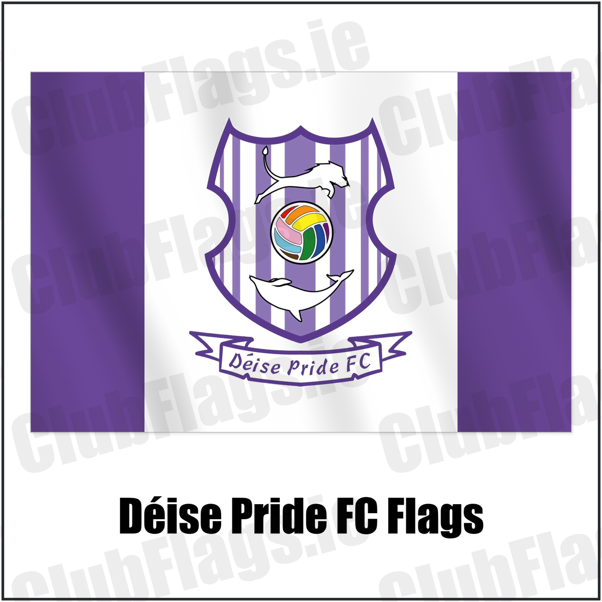 Déise Pride FC Flags with the club crest and colours, Waterford Football - ClubFlags.ie